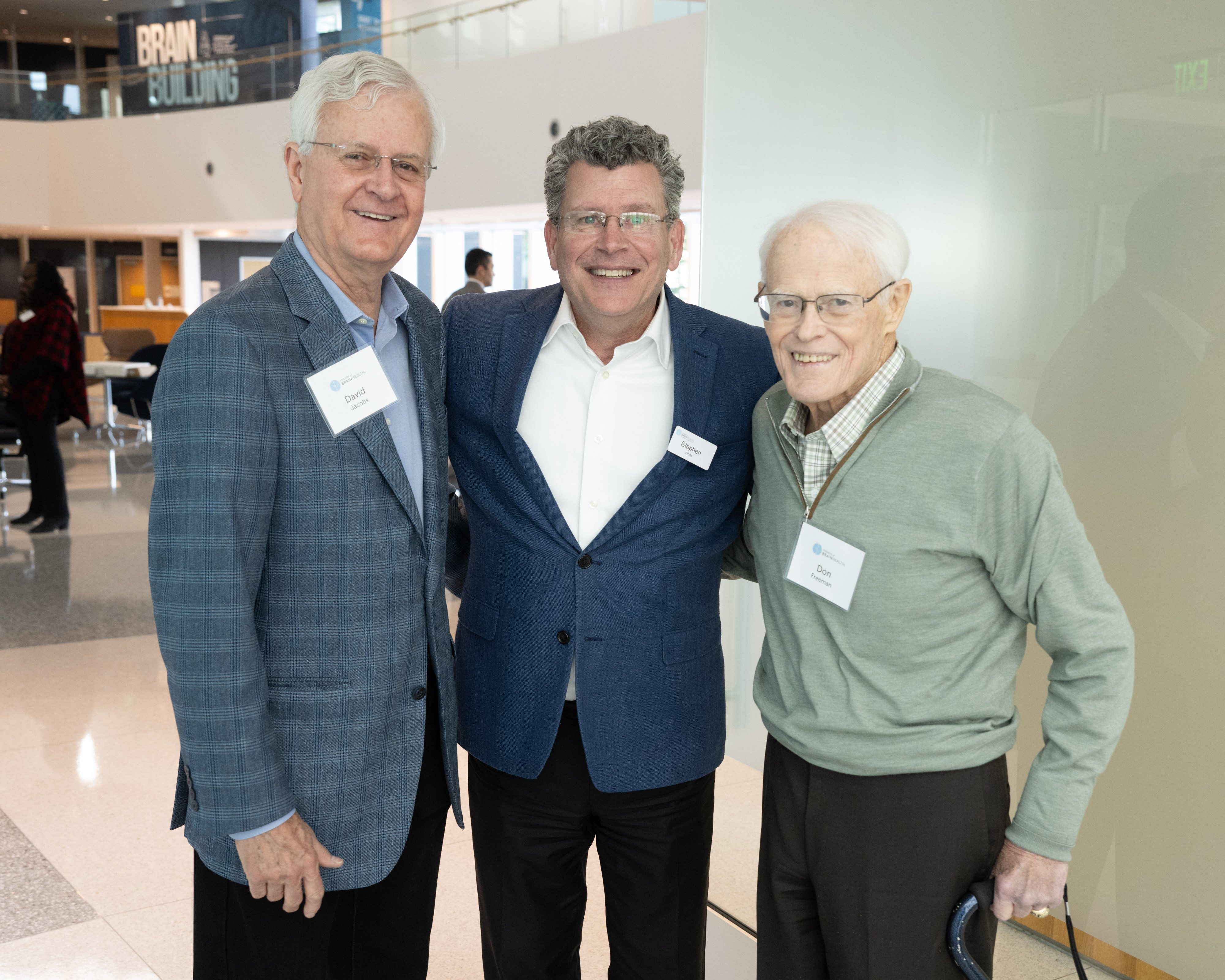 David Jacobs, Steve White and Don Freeman at Center for BrainHealth in Dallas, Texas.