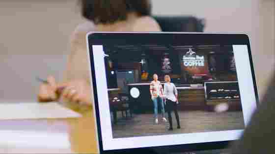 The Charisma game displayed on a laptop.