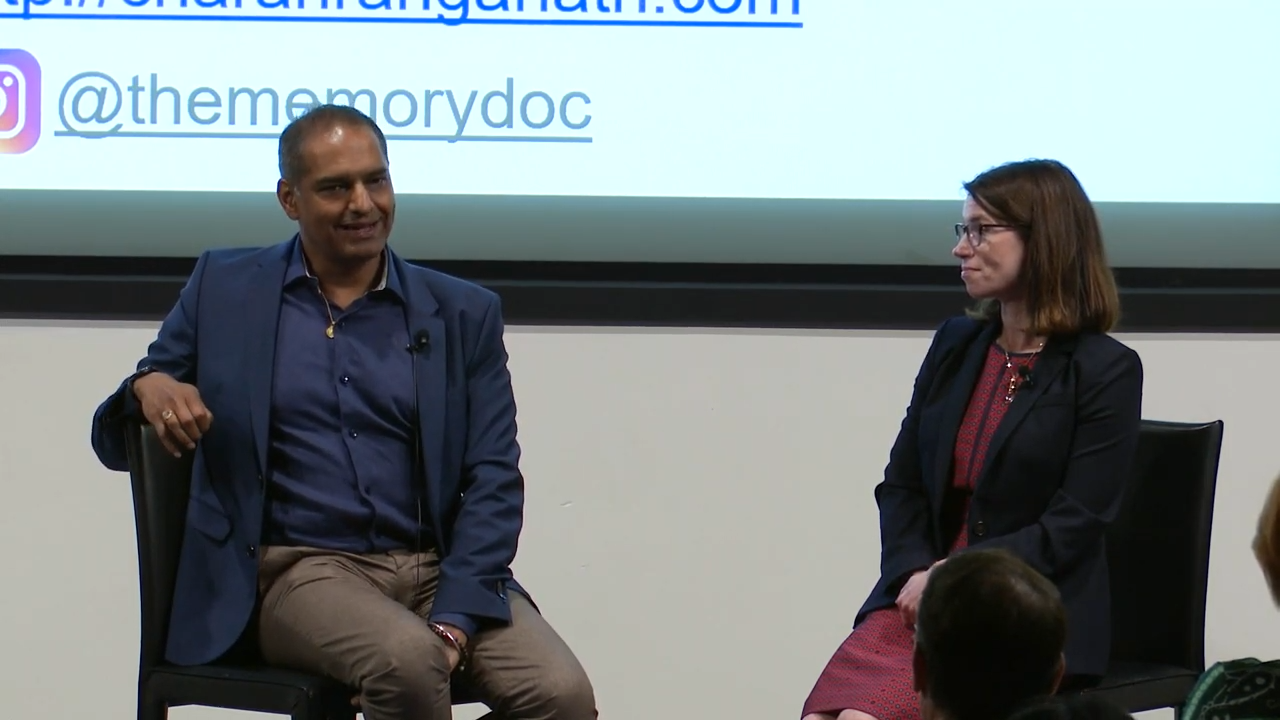Memory expert Charan Ranganath, PhD, speaks with Center for BrainHealth Director of Programs Jennifer Zientz during the 2025 season of BrainHealth Presents.