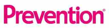 The logo for the website Prevention; a provider for health advice, nutrition tips, and medical information. The logo is bright pink against a white background.