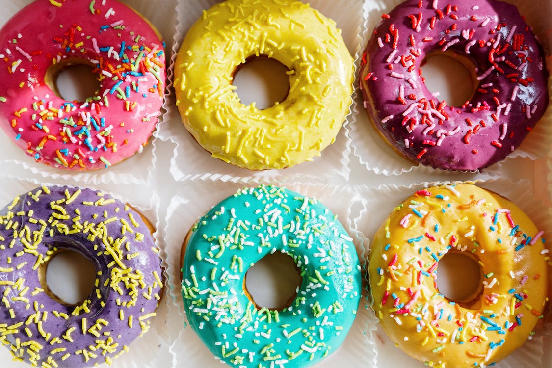 Colorful donuts.
