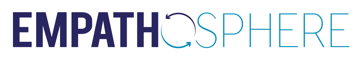 Empathosphere logo with dark blue bold "EMPATH" and light blue thin "SPHERE" text, circular arrows forming the letter O.