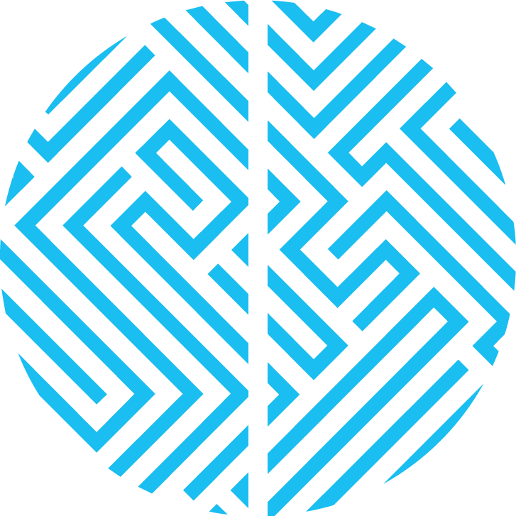 Center for BrainHealth's logo icon is a blue, maze-like rendition of the human brain as two interconnected hemispheres.
