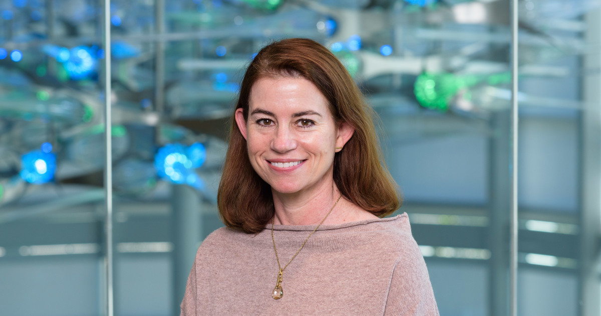 Jennifer Zientz in a gray sweater 