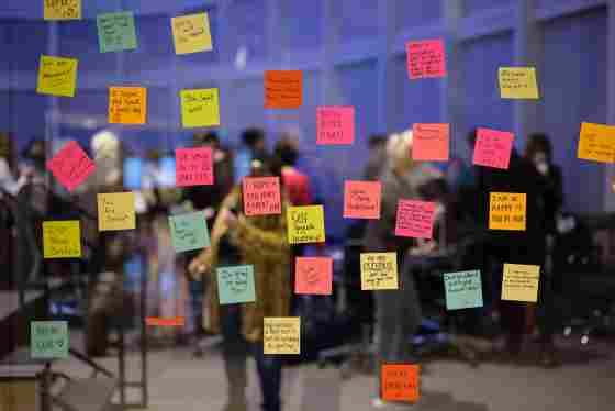 Kindness Post-it notes at 2021 event.