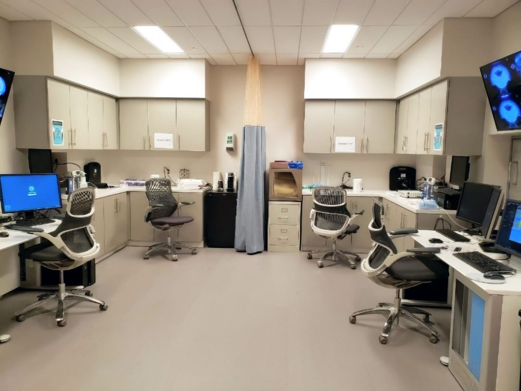 Workroom at the Sammons BrainHealth Imaging Center, a Dallas-area location for advanced fMRI research including hyperscanning.