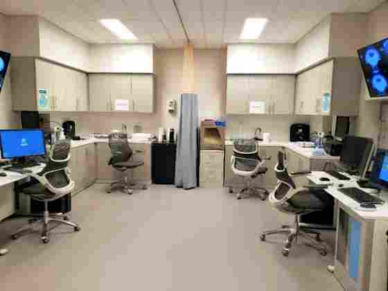 Workroom at the Sammons BrainHealth Imaging Center, a Dallas-area location for advanced fMRI research including hyperscanning.