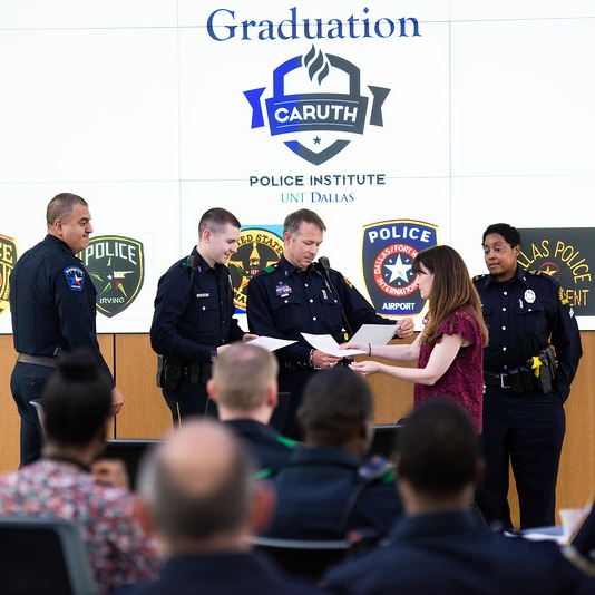 Caruth Police Institute (CPI) officers graduating from SMART Brain Training as part of their professional development.