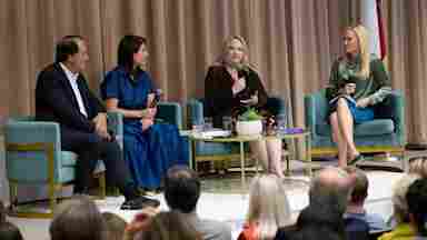 Center for BrainHealth's Lori Cook, PhD, speaks at “A Child’s Brain Development and the Case for Nature and Science," hosted by The Compass School at the Frontiers of Flight Museum.
