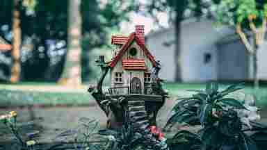 Brown and Red Birdhouse
