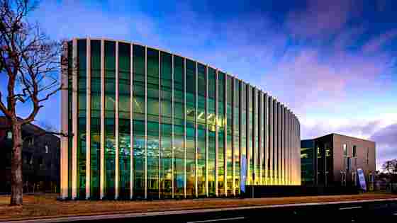 Brain Performance Institute building at dusk, exterior photo