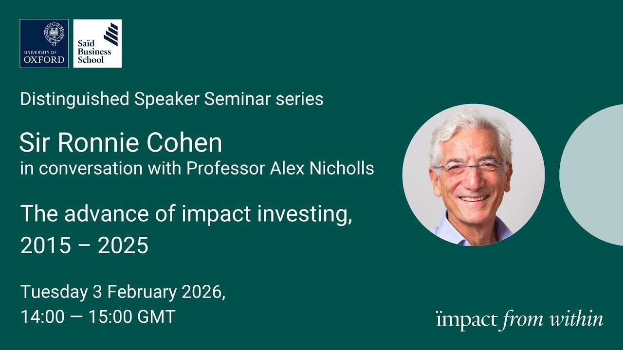 Distinguished Speaker Series - Sir Ronnie Cohen