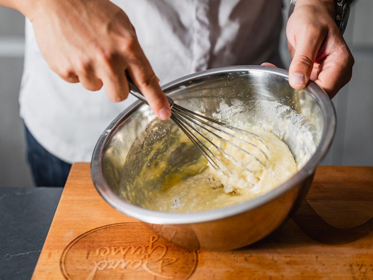 Schritt 1: Teig herstellen Schritt 1: Teig herstellen