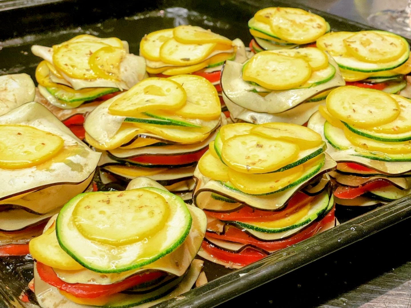 Schritt 2: Gemüse  für Tian - Ratatouille très chic vorbereiten und anordnen 