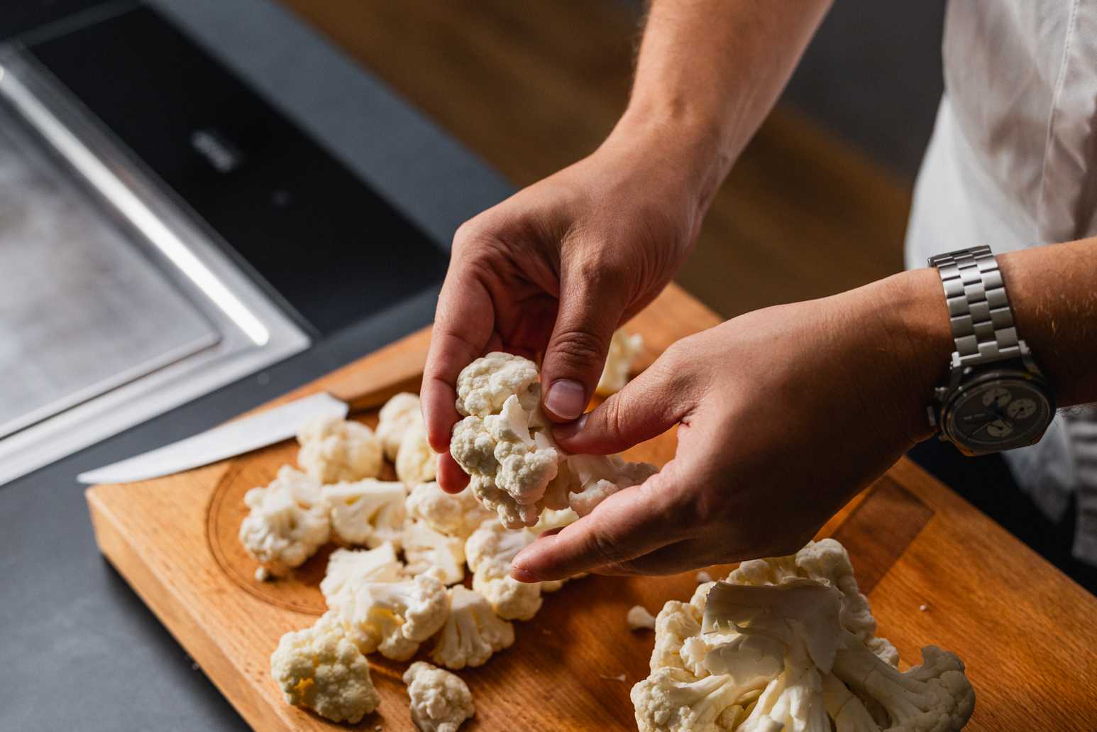 Schritt 1: Blumenkohl rüsten