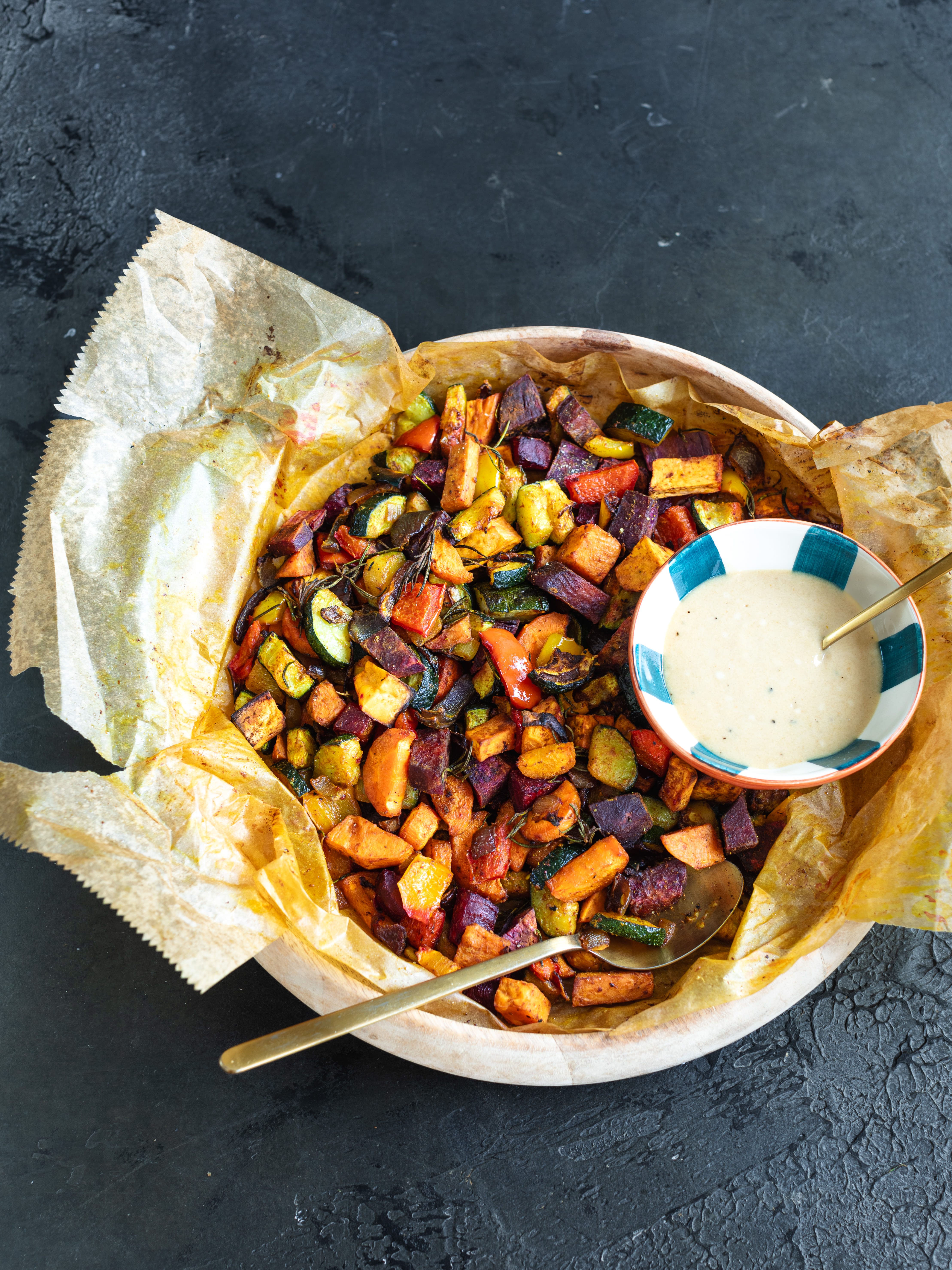 Ofengemüse mit Kurkuma und Zitronen-Tahini-Dressing Rezept 5