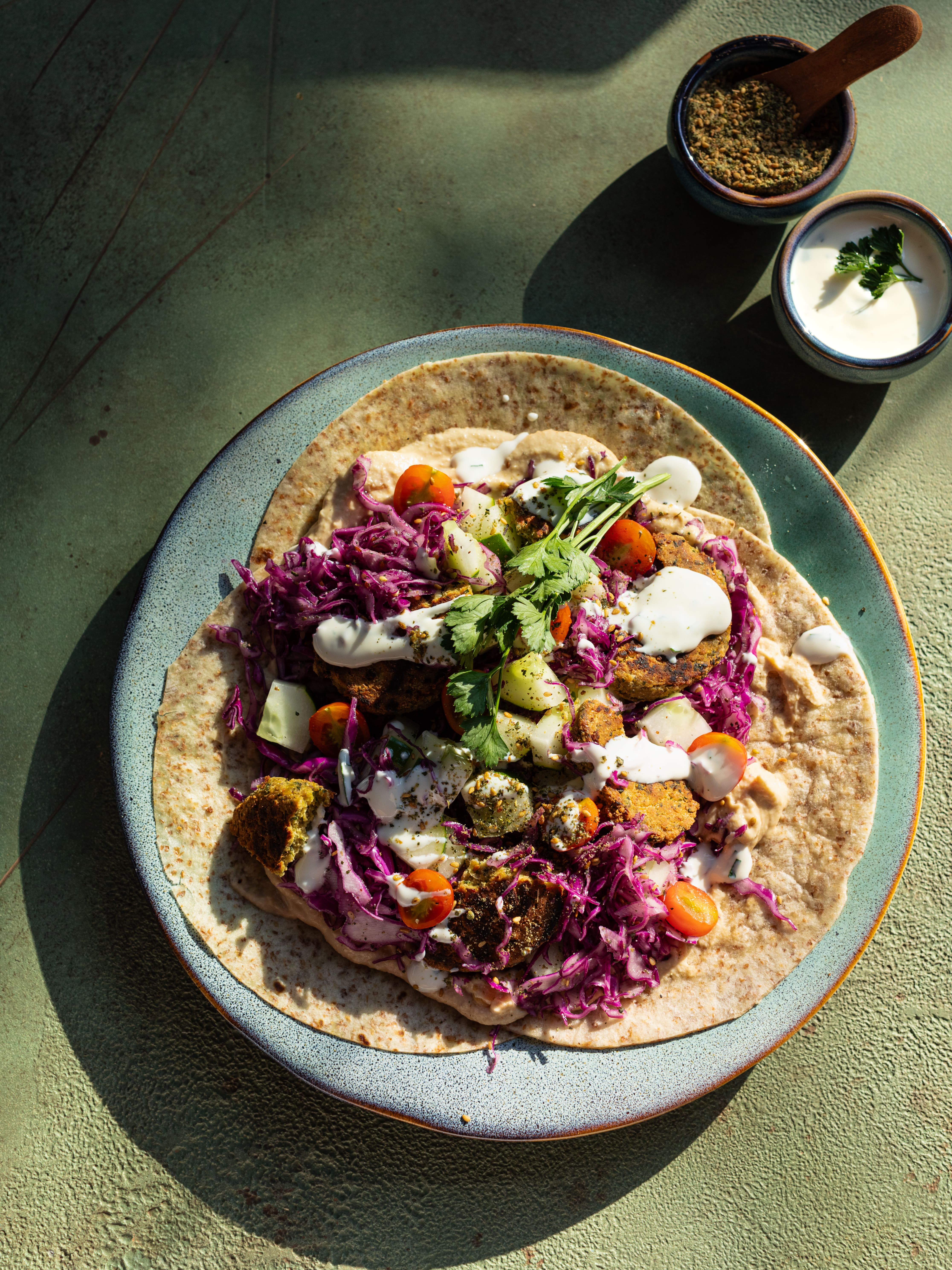 Falafal-Wrap mit Rotkohl Rezept 1