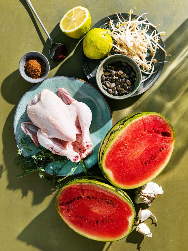 Wassermelonen-Salat mit glasiertem Huhn Rezept 3