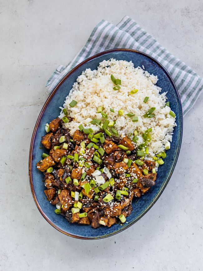 Vegetarisches Bulgogi mit Reis Rezept 1 Vegetarisches Bulgogi mit Reis Rezept 1