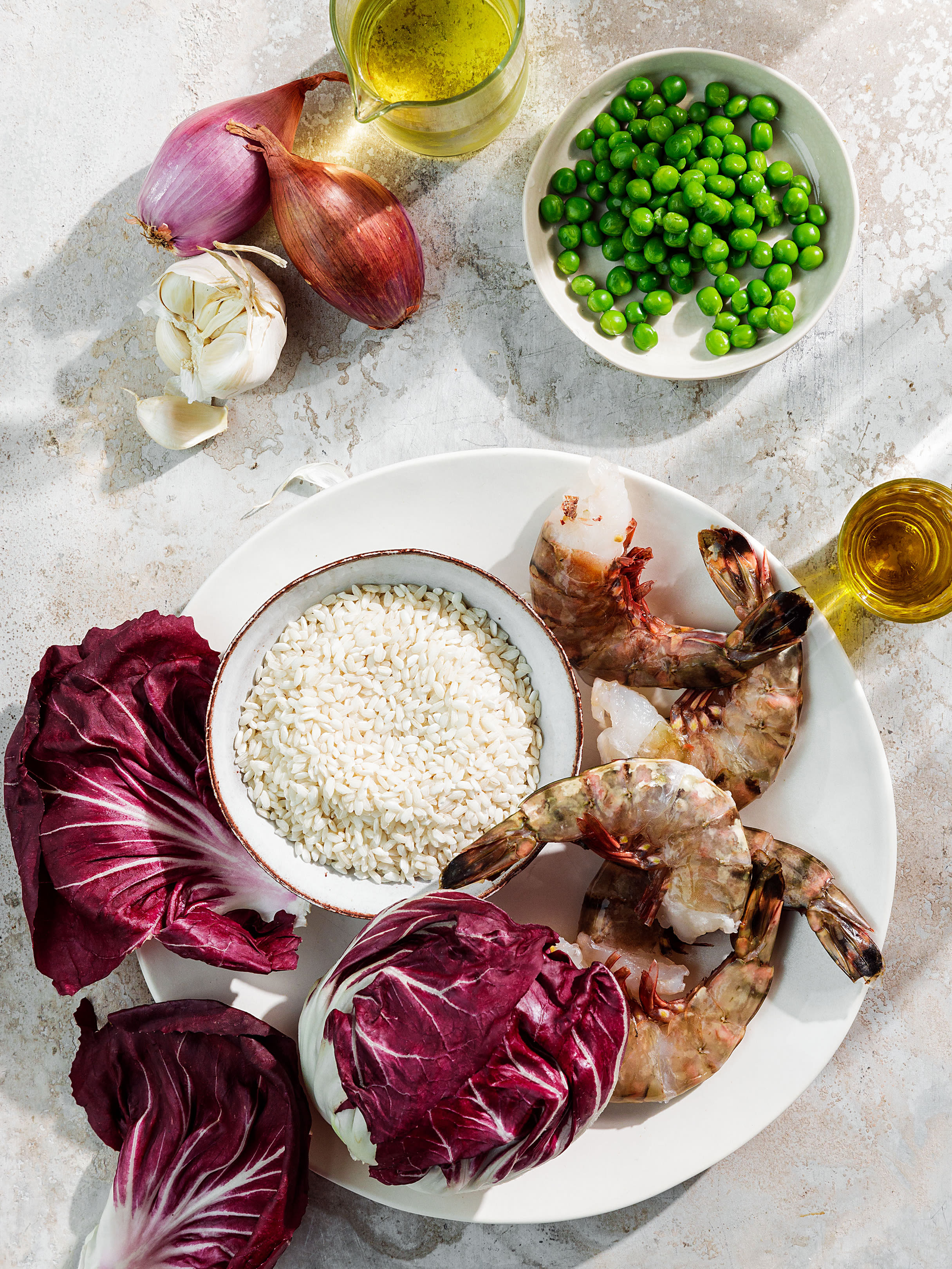 Radicchio Risotto mit Shrimps und Erbsen Rezept 3