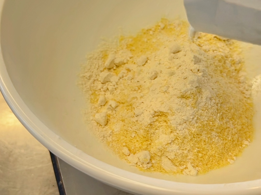 Schritt 1: Vorbereitung der Teigzutaten für Sbrisolona – Italienischer Mandelkuchen 