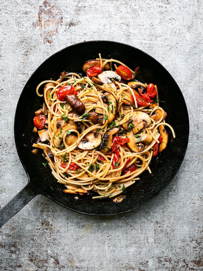 Teaser Spaghetti mit Pilzen und brauner Butter