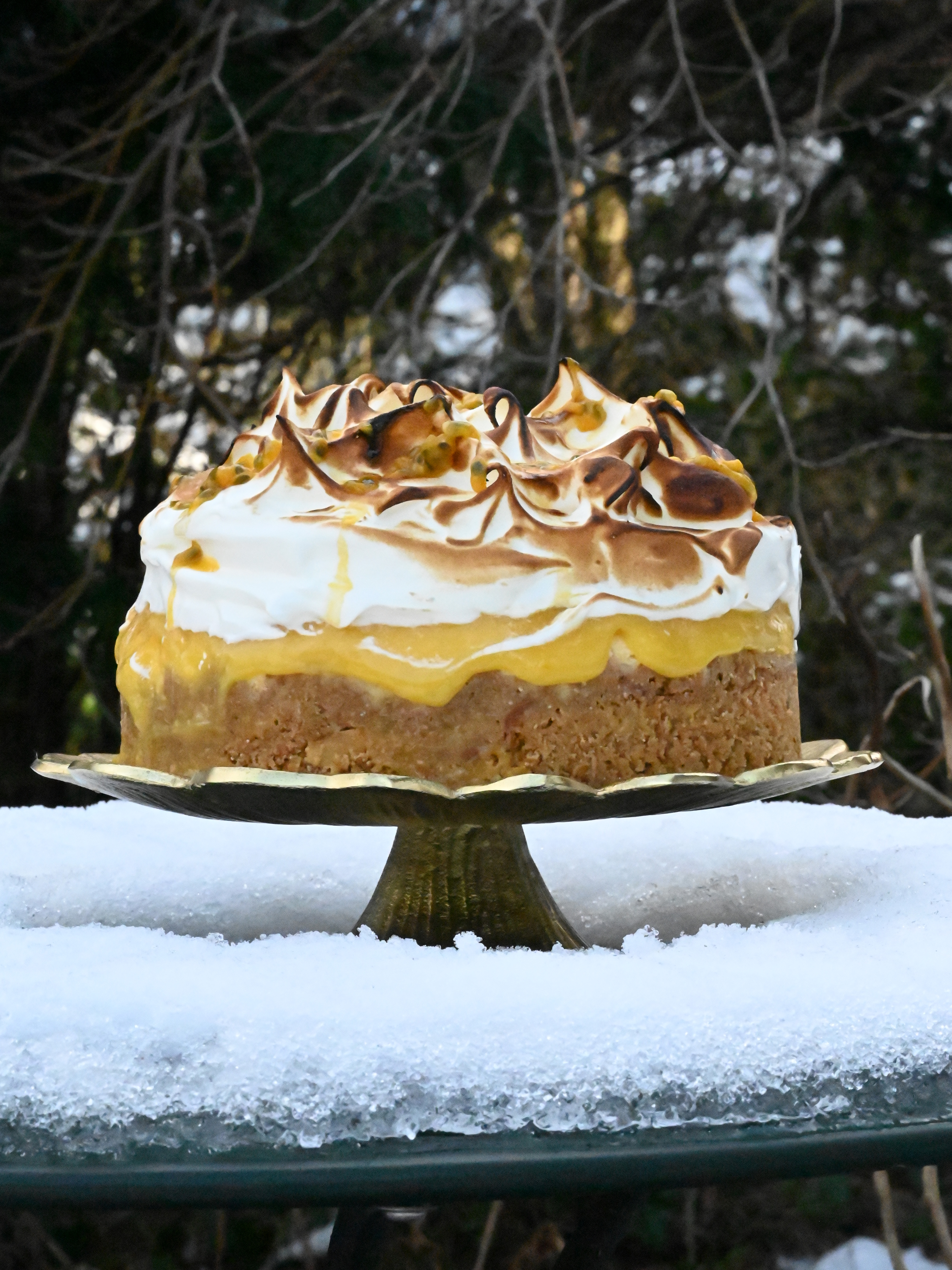 Zitronen-Passionsfrucht Cheesecake mit Swiss Meringue Rezept 2