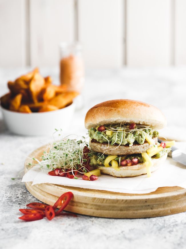 Hamburger mit Avocado und Mango Rezept1 Hamburger mit Avocado und Mango Rezept1