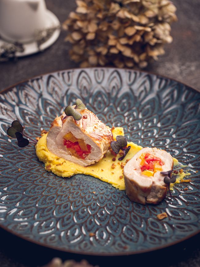 Gefüllte Pouletbrust mit Wirz und Peperoni Rezept Gefüllte Pouletbrust mit Wirz und Peperoni Rezept