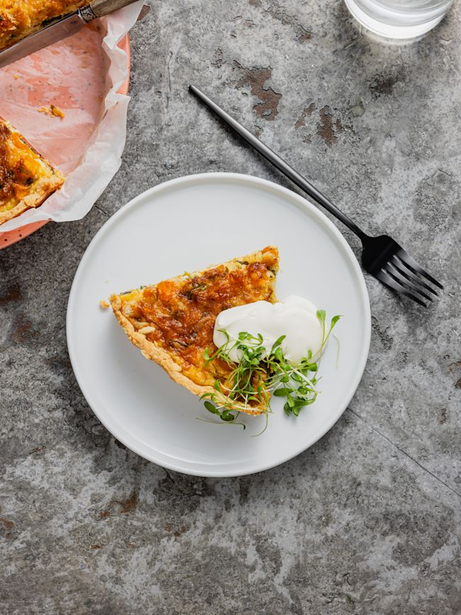 Kürbis-Quiche mit Lauch und Gruyère Rezept Kürbis-Quiche mit Lauch und Gruyère Rezept