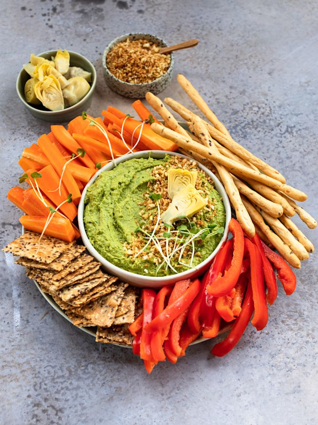 Spinat Artischocken Hummus Rezept Spinat Artischocken Hummus Rezept