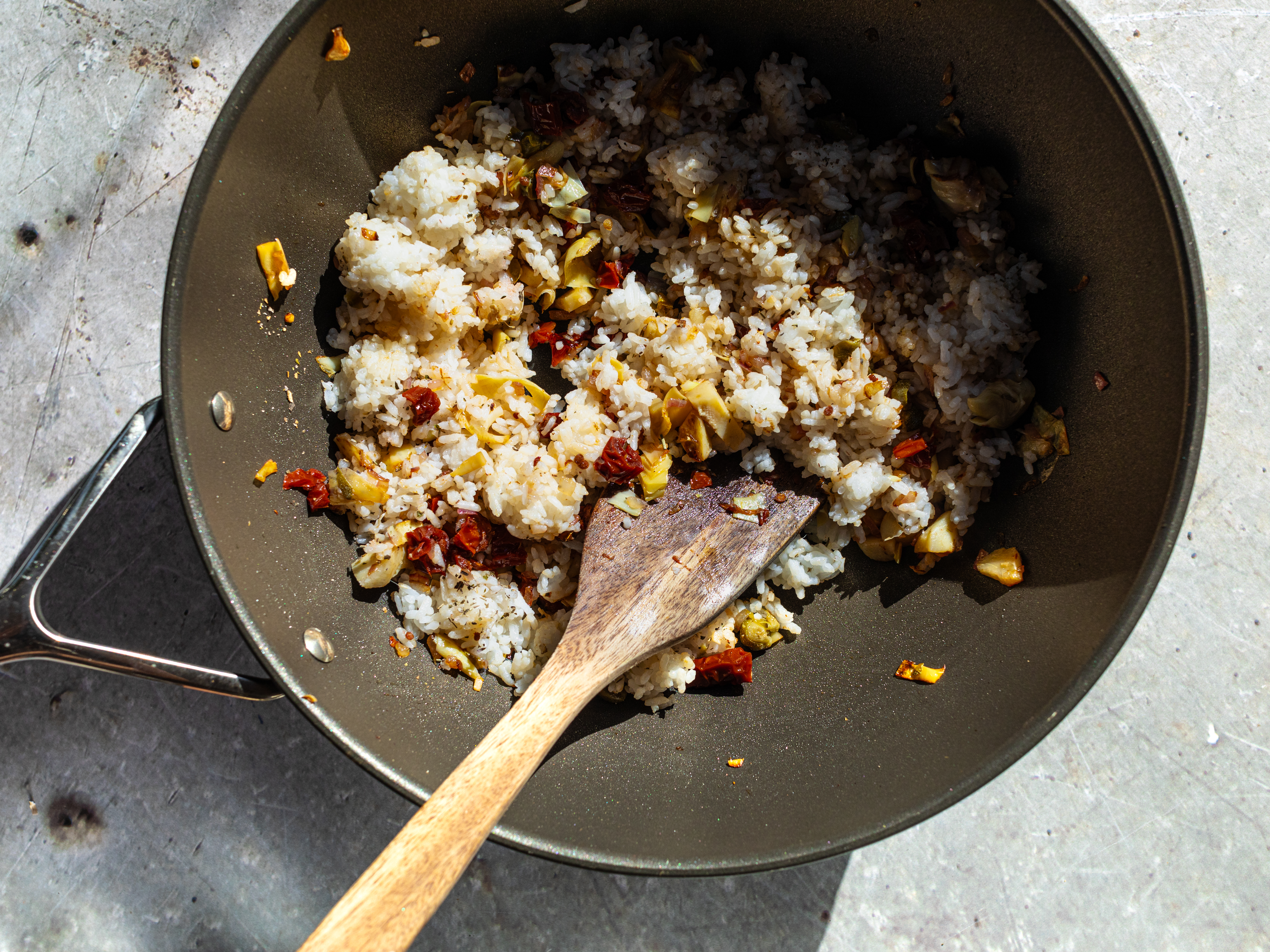 Schritt 3: Den gekochten Reis unterrühren