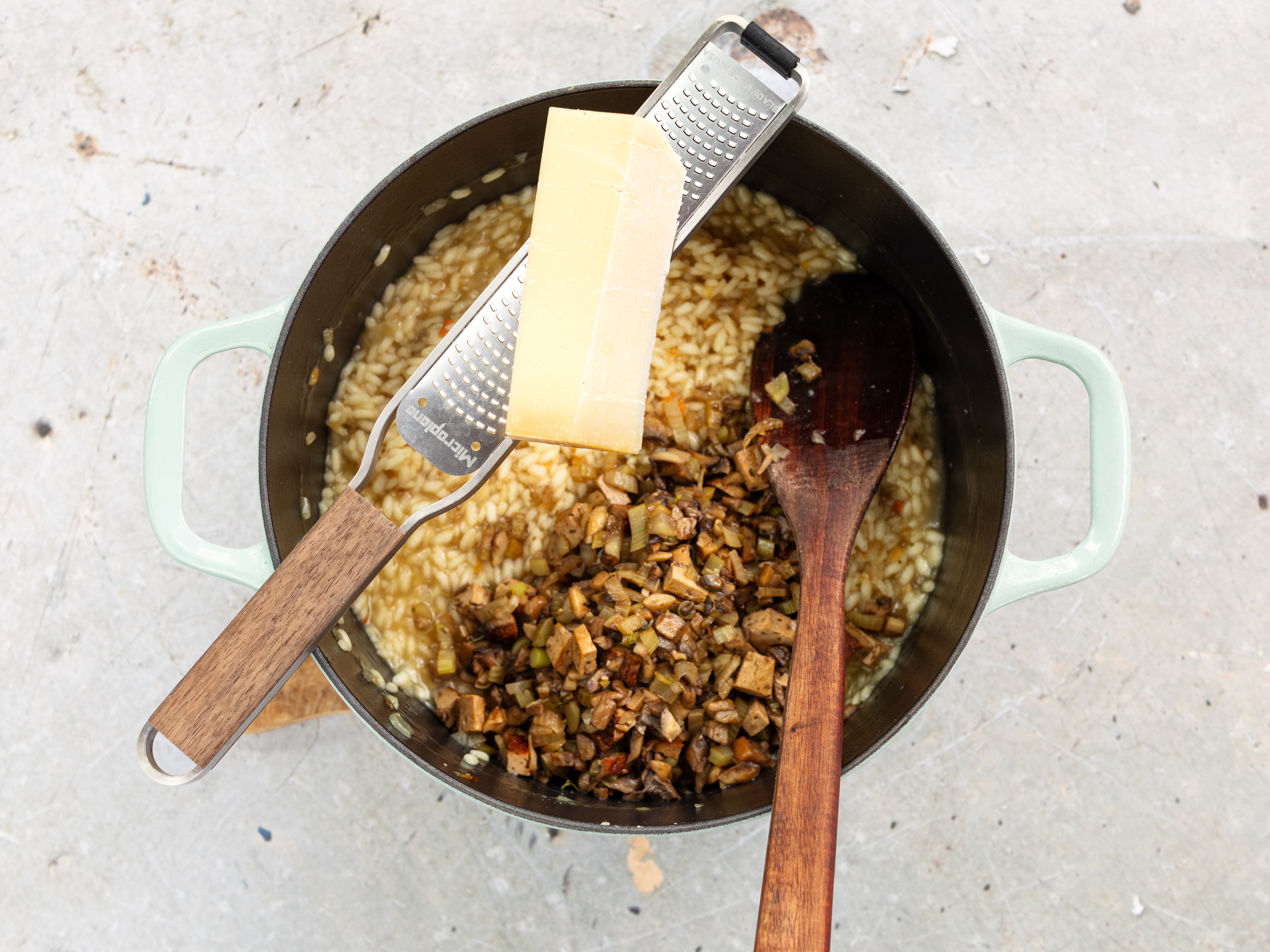 Schritt 4: Fenchel-Pilz Risotto fertigstellen