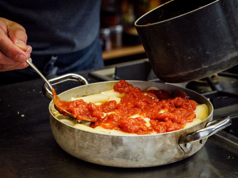 Schritt 3: Pasta für Manicotti – Sommer-Lasagne füllen und einschichten