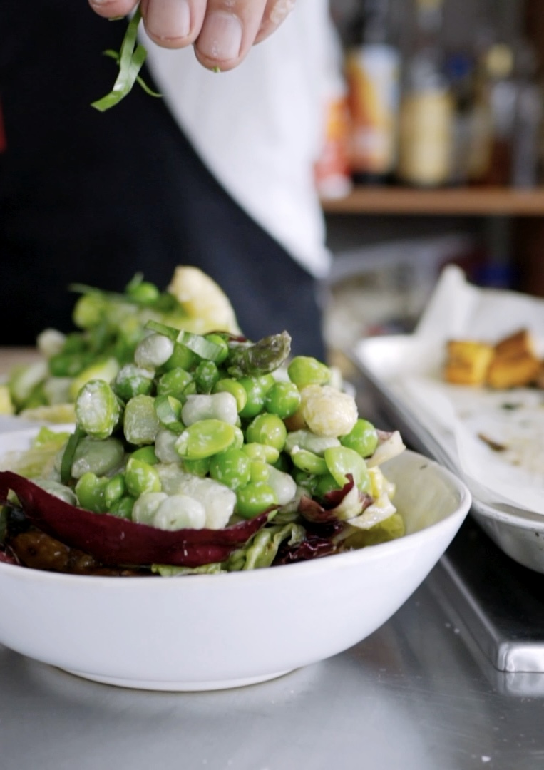 Erbsen-Fave Salat mit Spargeln und Süsskartoffeln Rezept 2