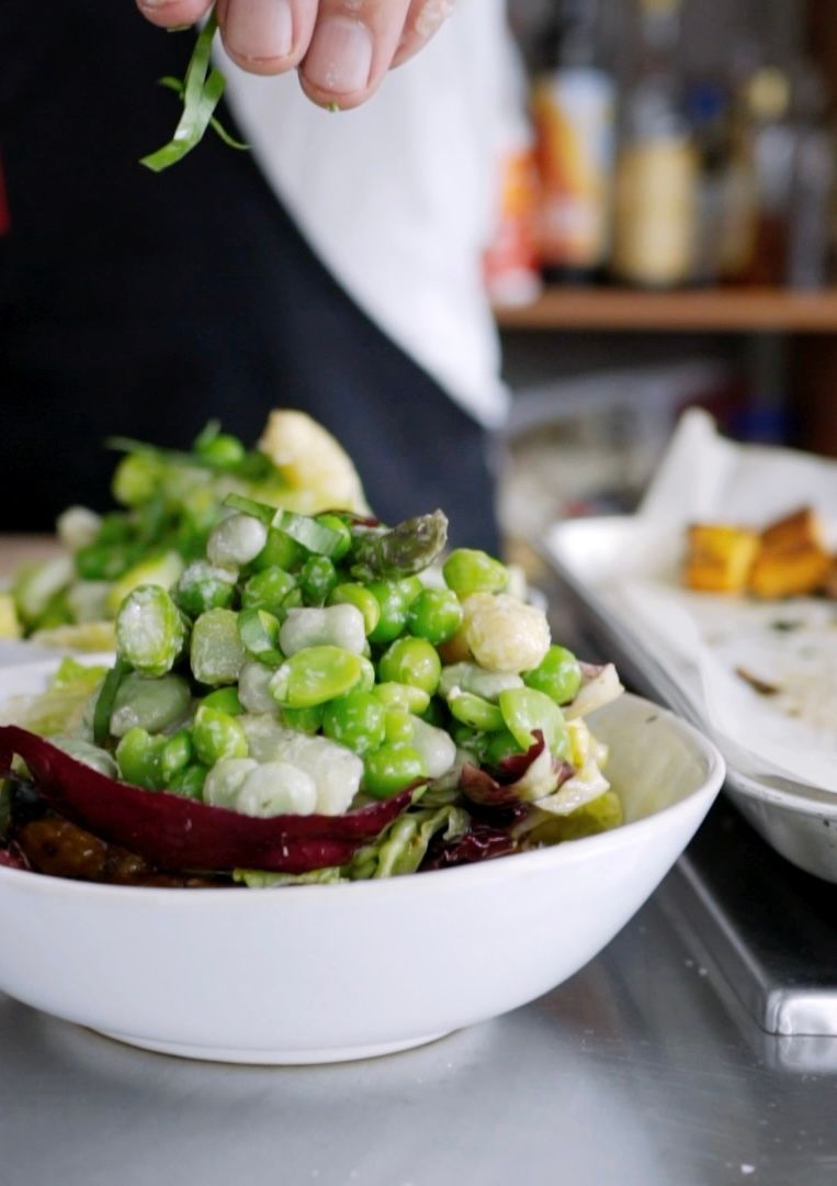 Erbsen-Fave Salat mit Spargeln und Süsskartoffeln Rezept 2