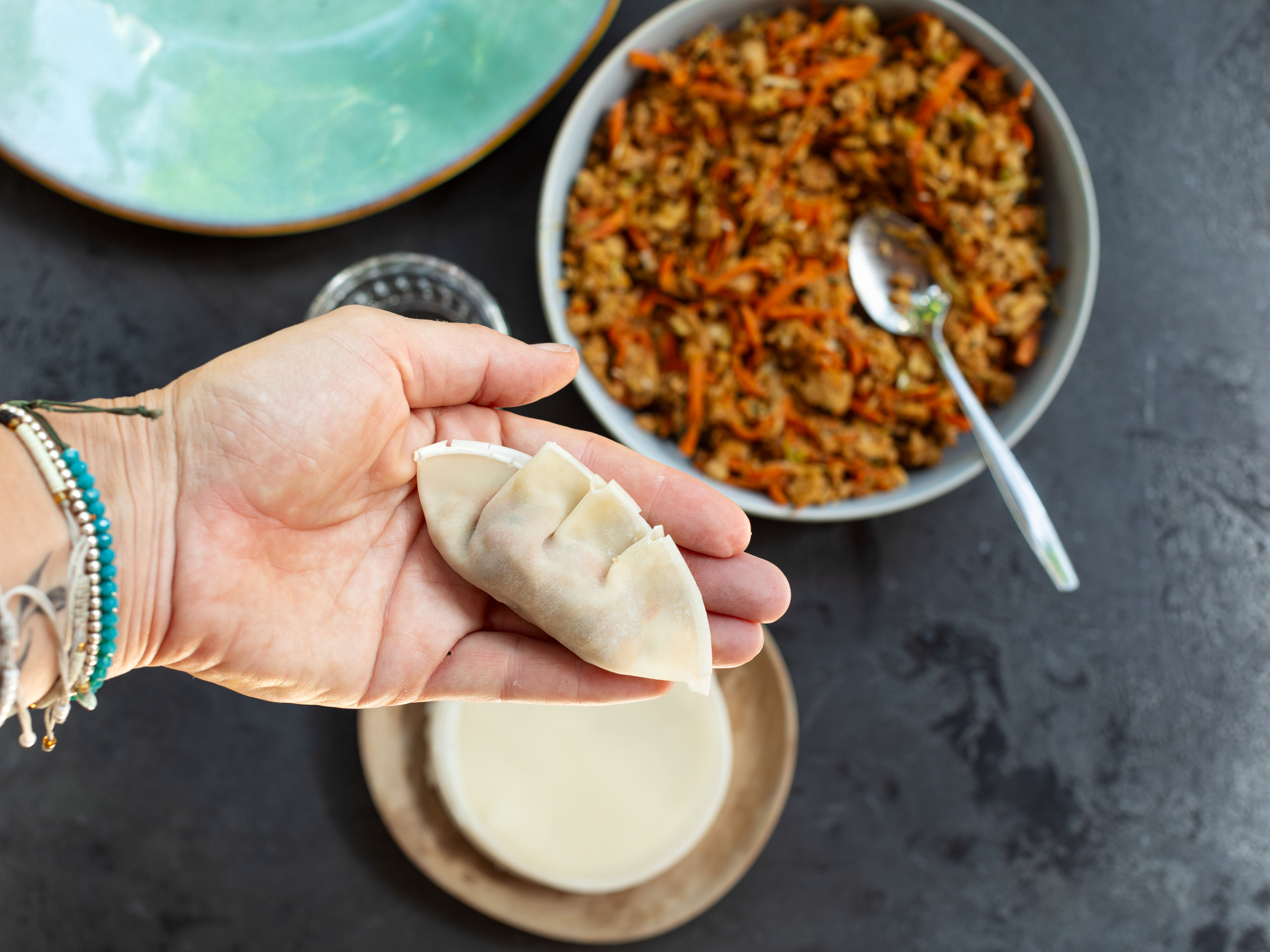 Scchritt 3: Gyoza füllen