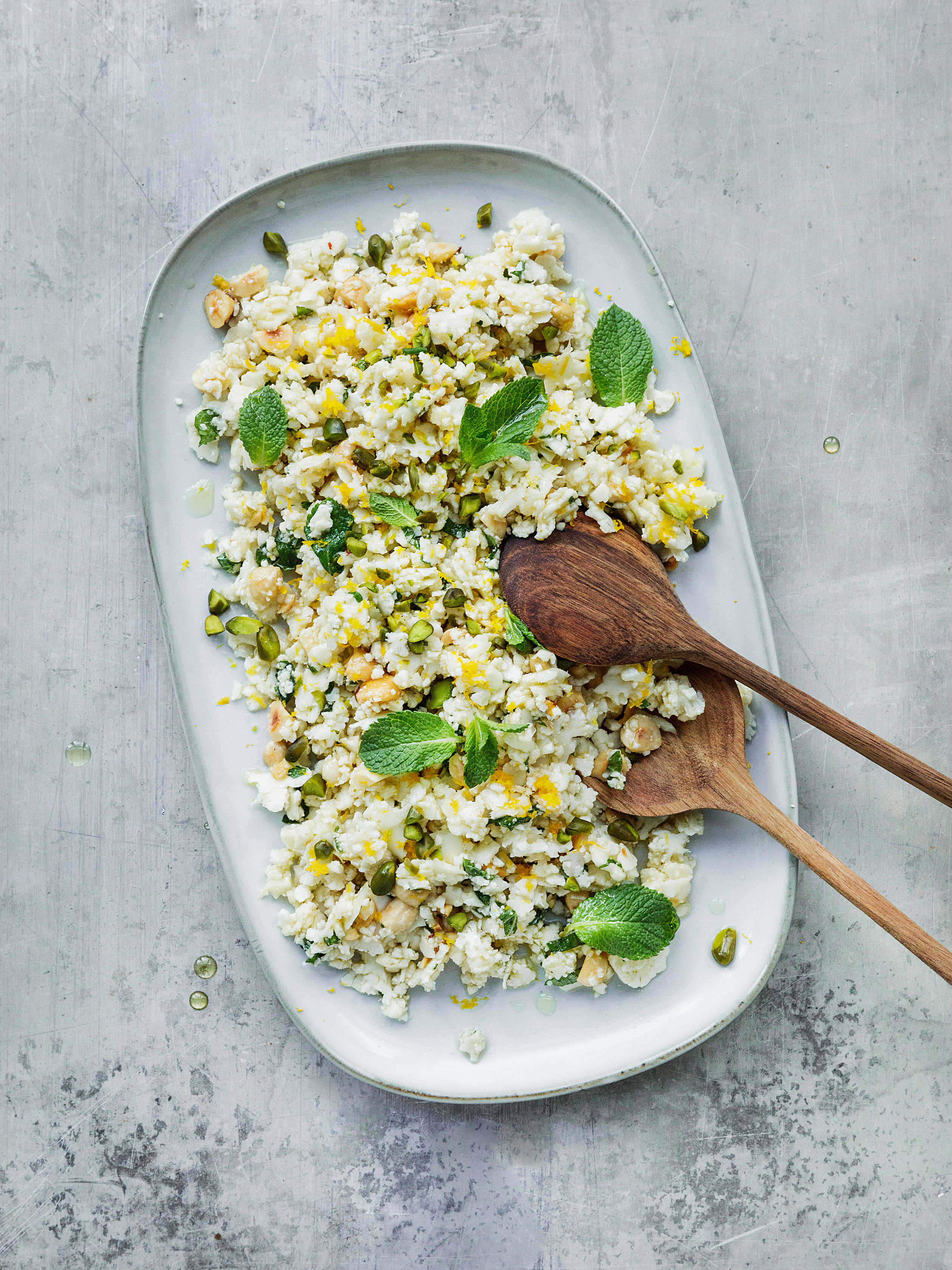 Rezept Blumenkohl-Couscous mit Minze und gerösteten Haselnüssen