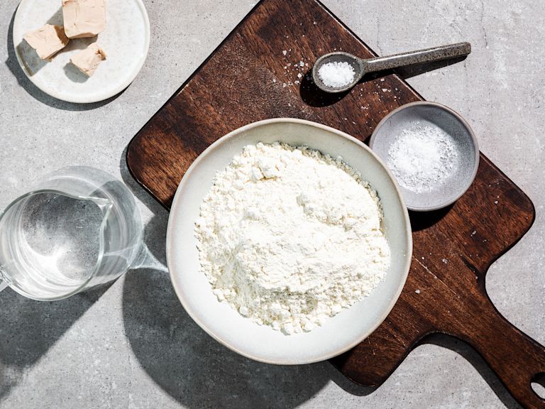 Schritt 1: Zutaten des Low-knead-bread Schritt 1: Zutaten des Low-knead-bread