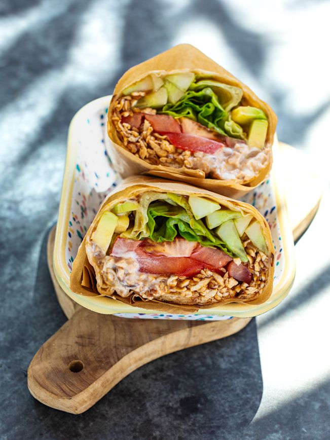 Wrap mit BBQ Tofu Rezept Wrap mit BBQ Tofu Rezept
