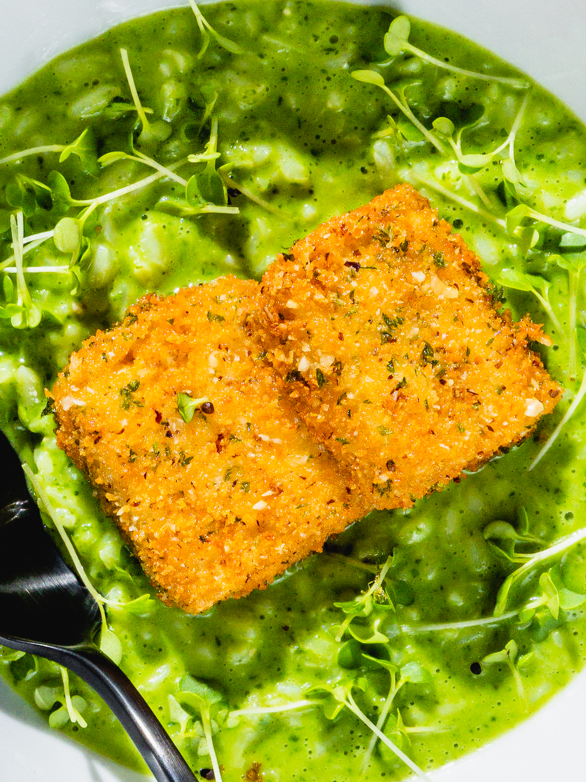 Spinat Risotto mit frittiertem Tofu Rezept 2