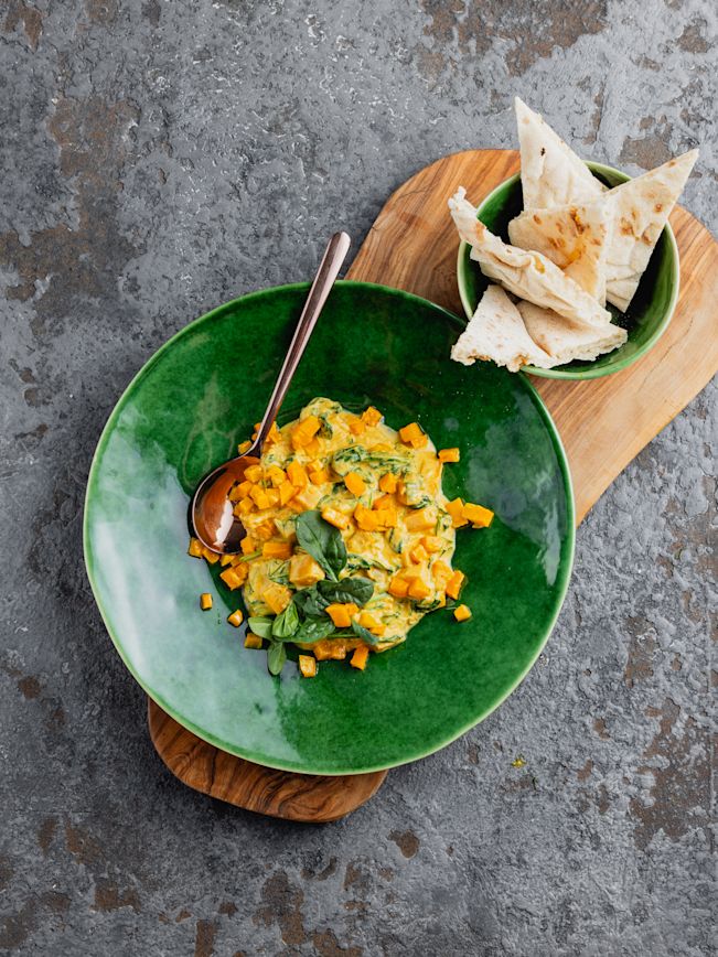 Kürbis-Curry mit Spinat Rezept Kürbis-Curry mit Spinat Rezept