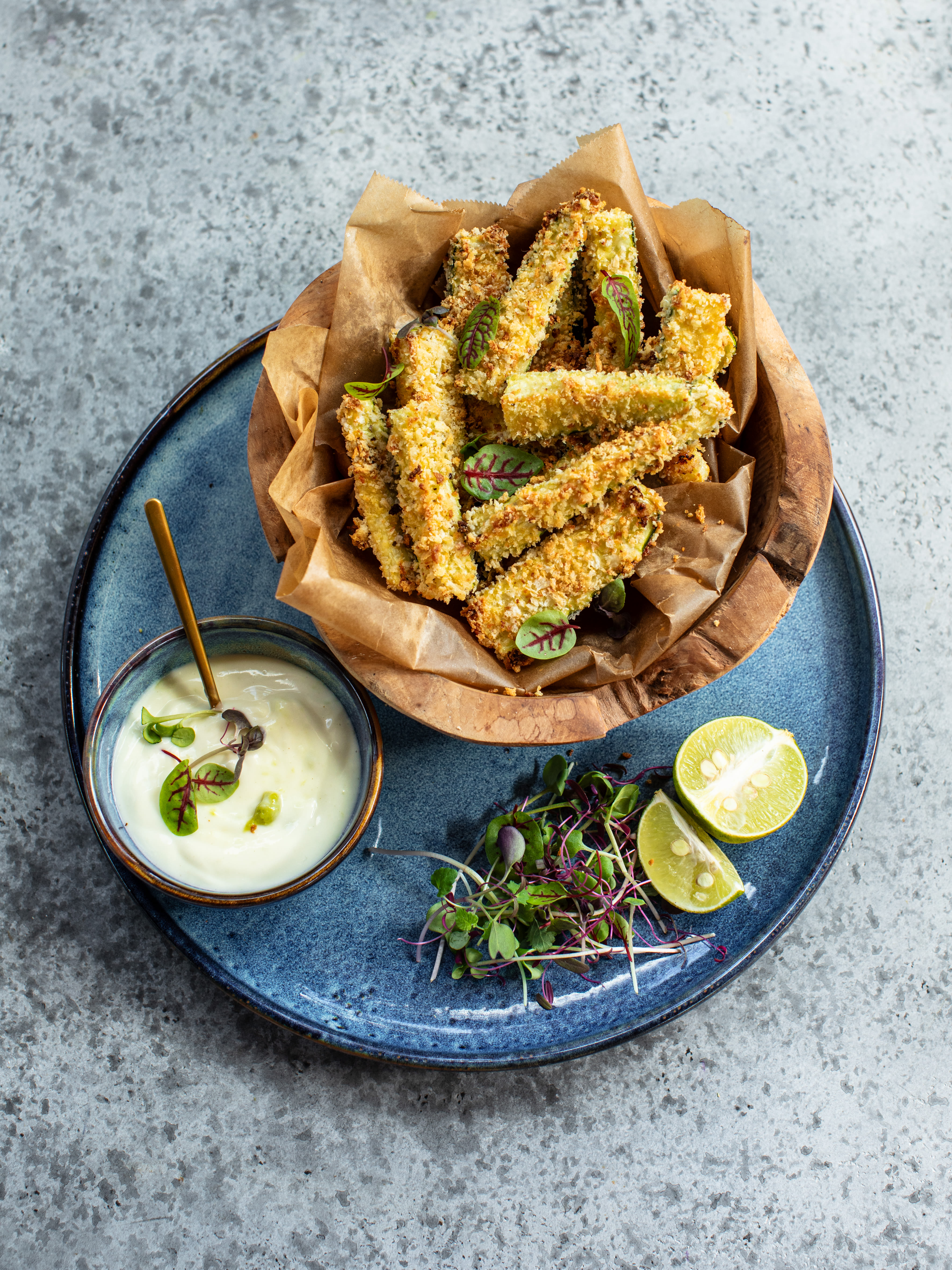 Zucchetti-Pommes mit Wasabi-Mayonnaise Rezept