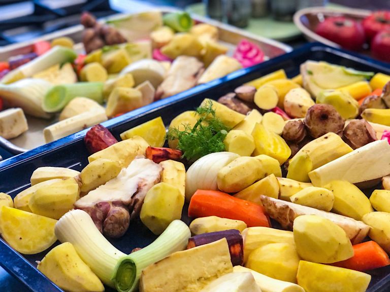 Schritt 1: Ofengeröstetes Gemüse zubereiten Schritt 1: Ofengeröstetes Gemüse zubereiten