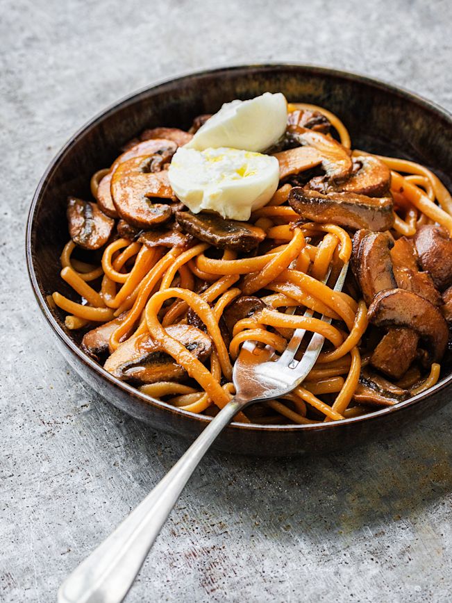 Misobutter-Spaghetti mit Champignons Rezept 1 Misobutter-Spaghetti mit Champignons Rezept 1