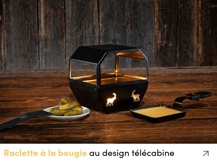 Raclette à la bougie au design télécabine