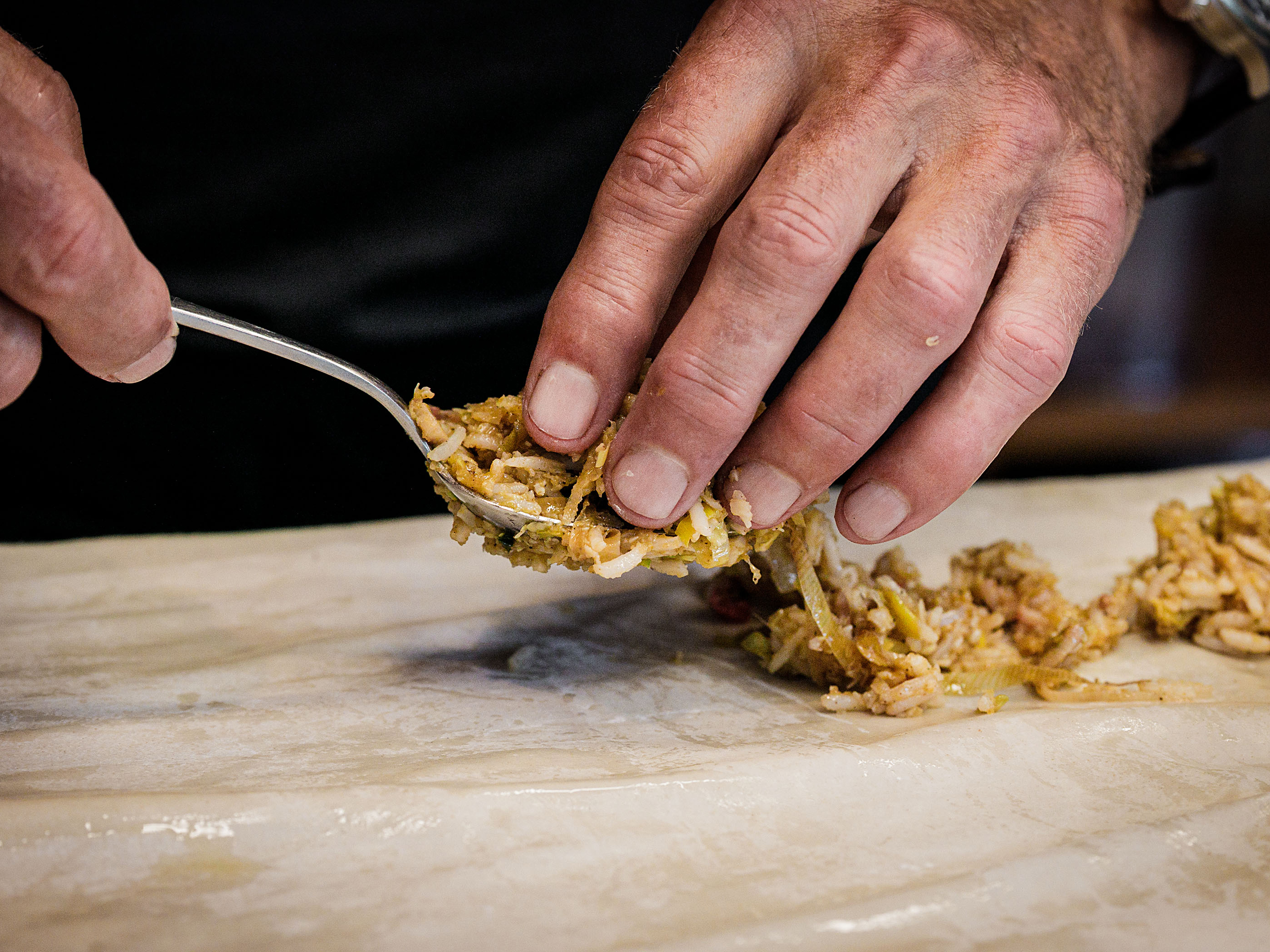 Schritt2:  Pastete für Kolokithopita formen