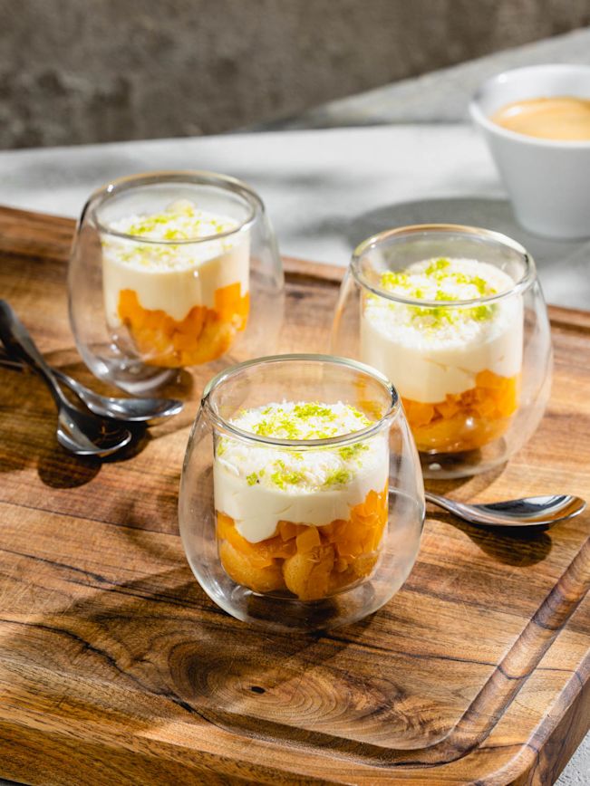 Mango-Kokos-Tiramisu mit Limetten-Creme Rezept Mango-Kokos-Tiramisu mit Limetten-Creme Rezept