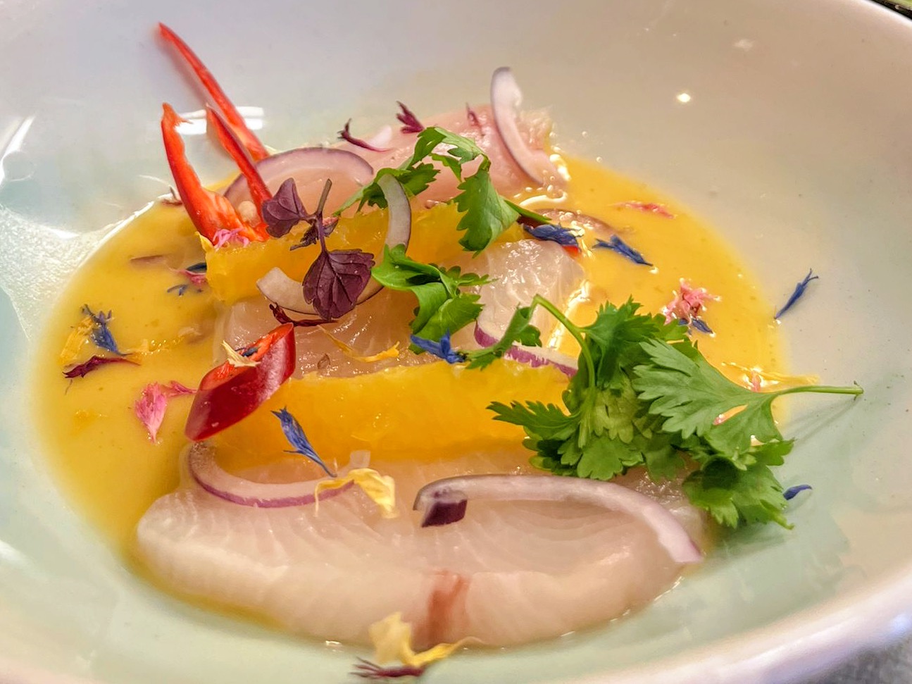 Schritt 2: Kingfisch Crudo anrichten