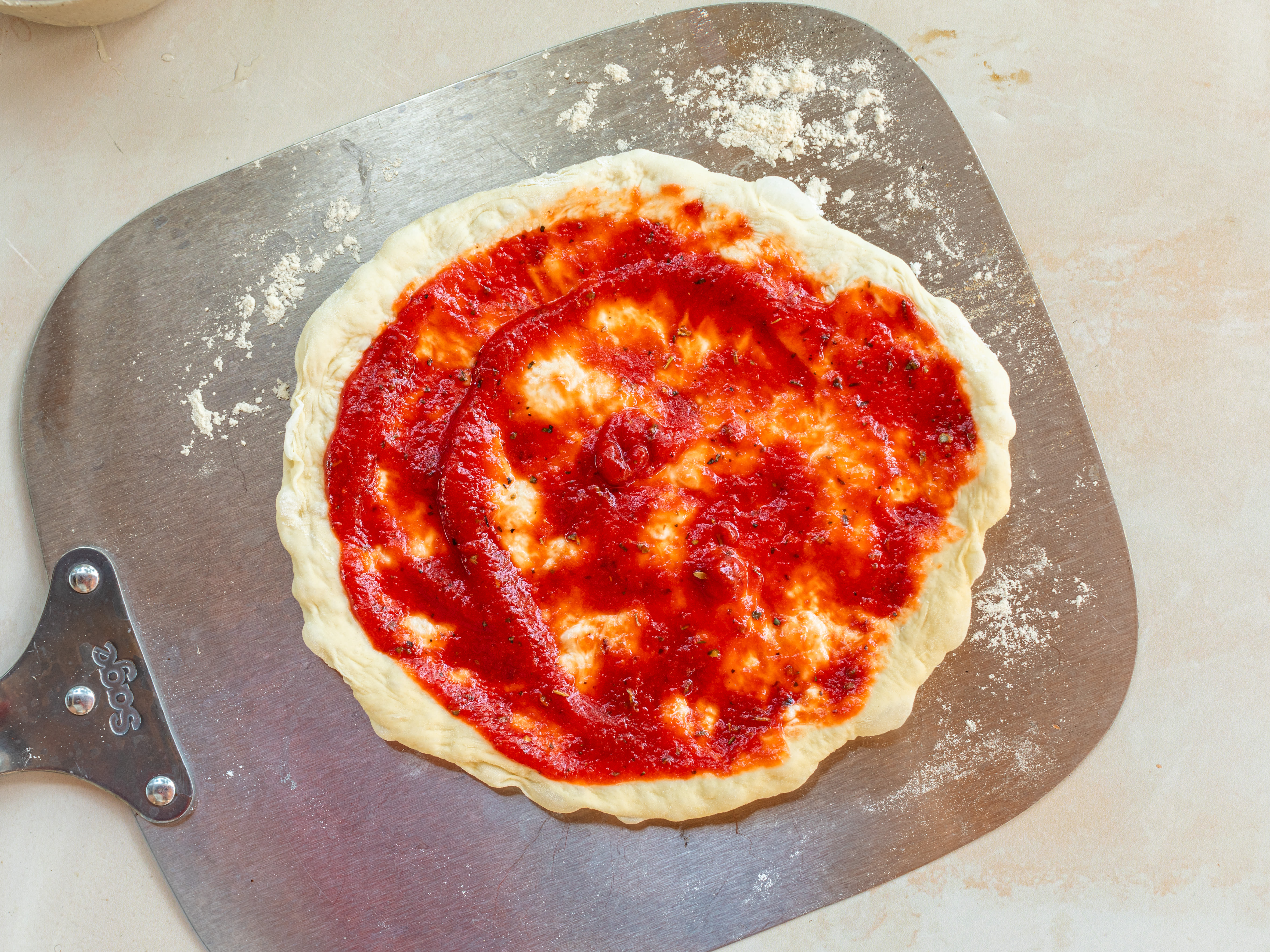 Schritt 3: Pizza belegen - Grüne Pizza